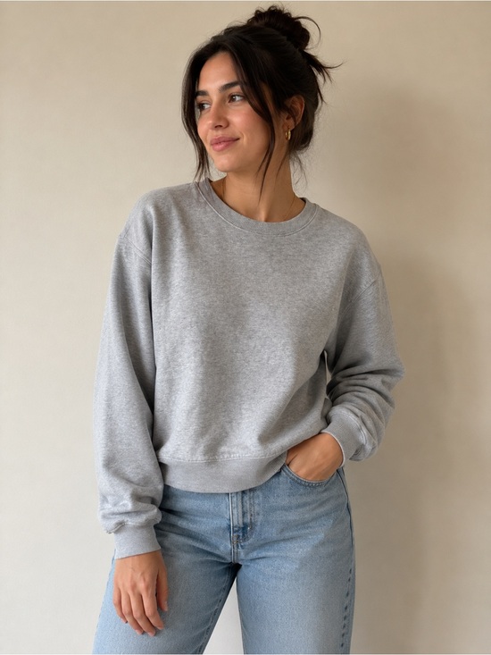 Aritzia Sweaters - 63. | Aritzia | Sweatfleece Cozy Fleece |Grey Crewneck Sweatshirt | XS